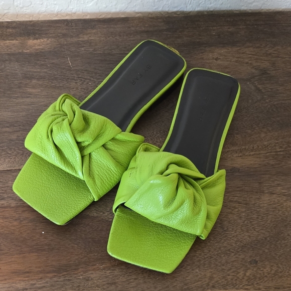 By Far Grenn Knotted Leather Sandals‎ - Picture 1 of 9